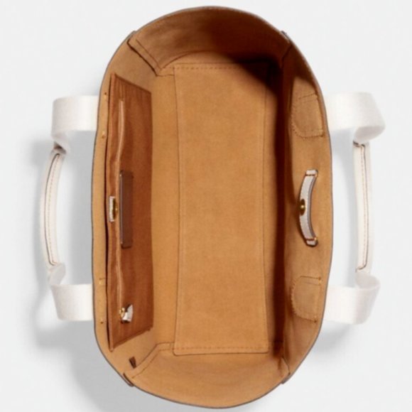 Coach Derby Tote Chalk Pebble Leather 58860 New - Picture 4 of 5